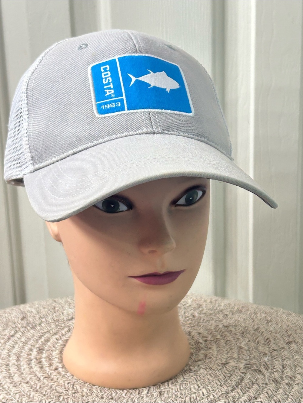 Costa Del Mar SnapBack Mesh Gray Blue Baseball Trucker Fishing Hat Cap